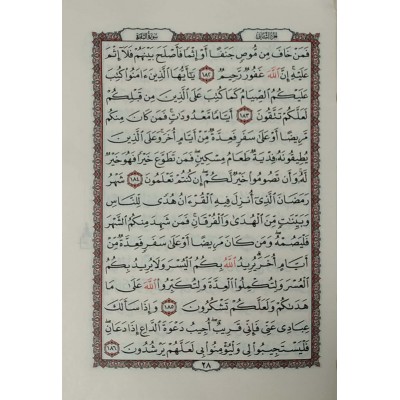 مصحف مقوى • مقاس 7×10سم • ورق شامواه • لونان • صلاح الدين